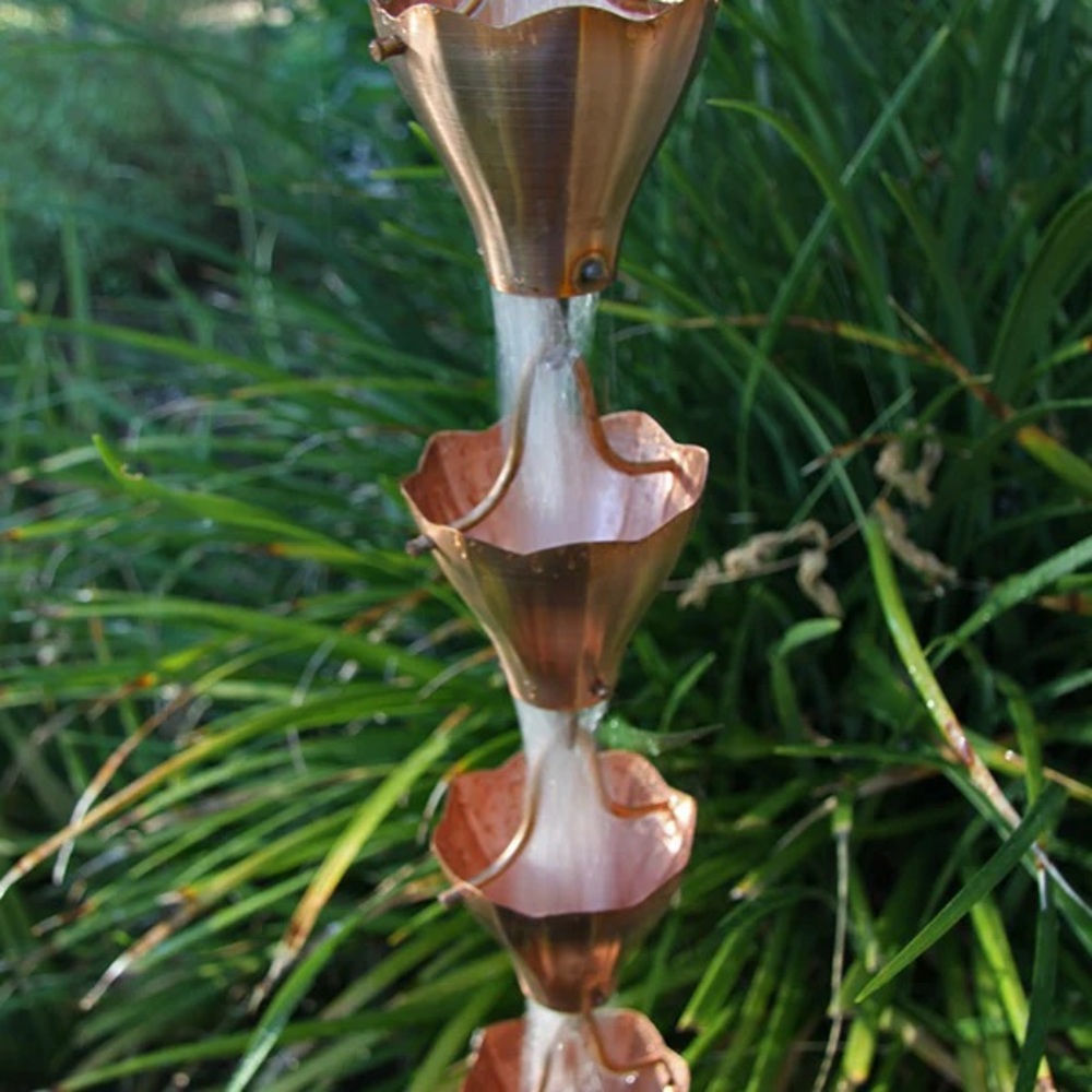 Copper Hanging Rain Chain Garden Outdoor Decor
